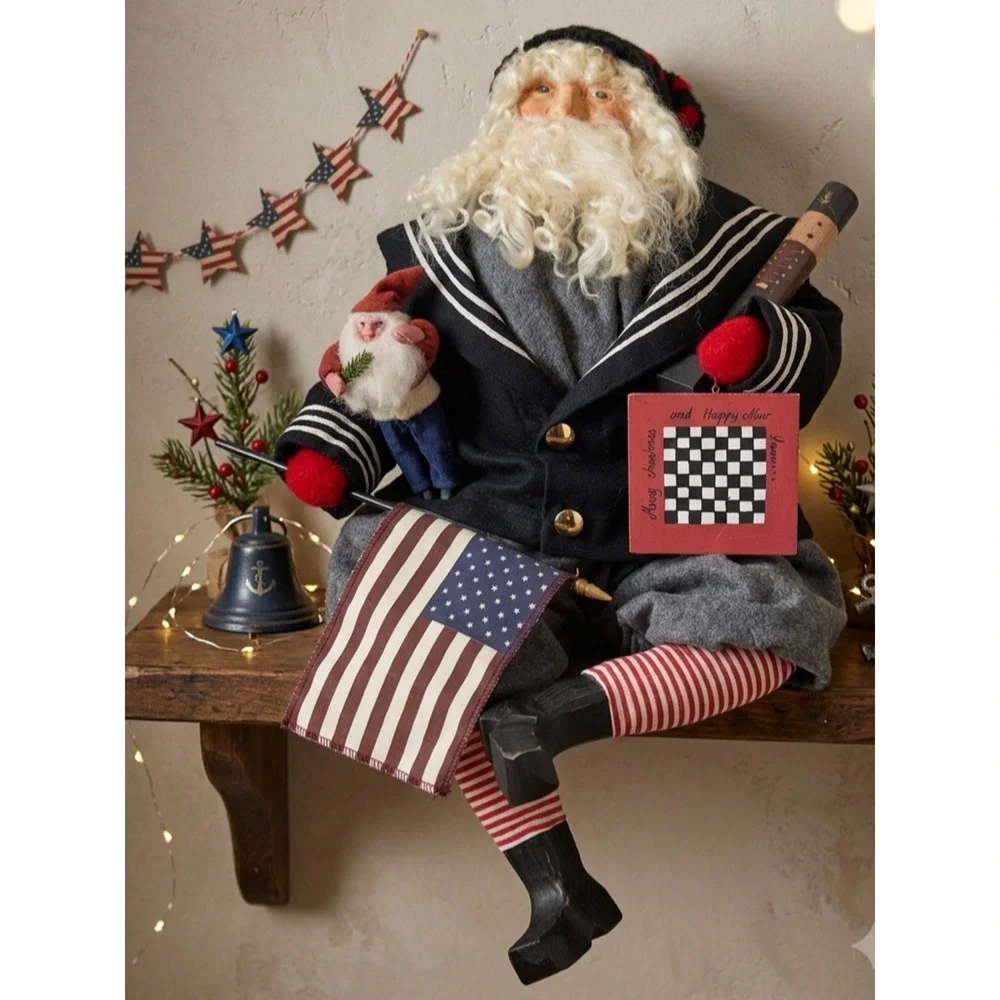 Vintage House of Hatten Dee Gann Ye Olde Santa Maker Patriotic Sailor Retired